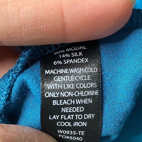 Betabrand The Sweatshirt Silk Blend Travel A Line Swing Dress Teal Size XL - Picture 7 of 8